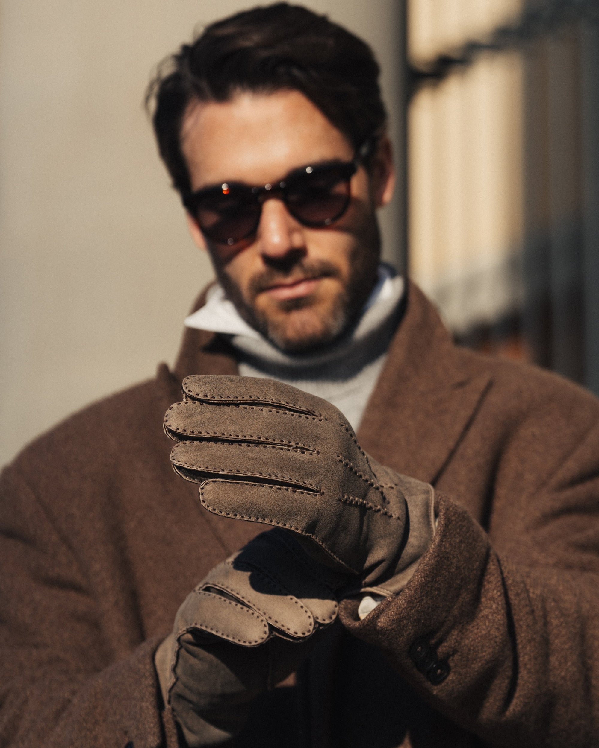Handmade Gentlemen's Curly Lambskin Gloves