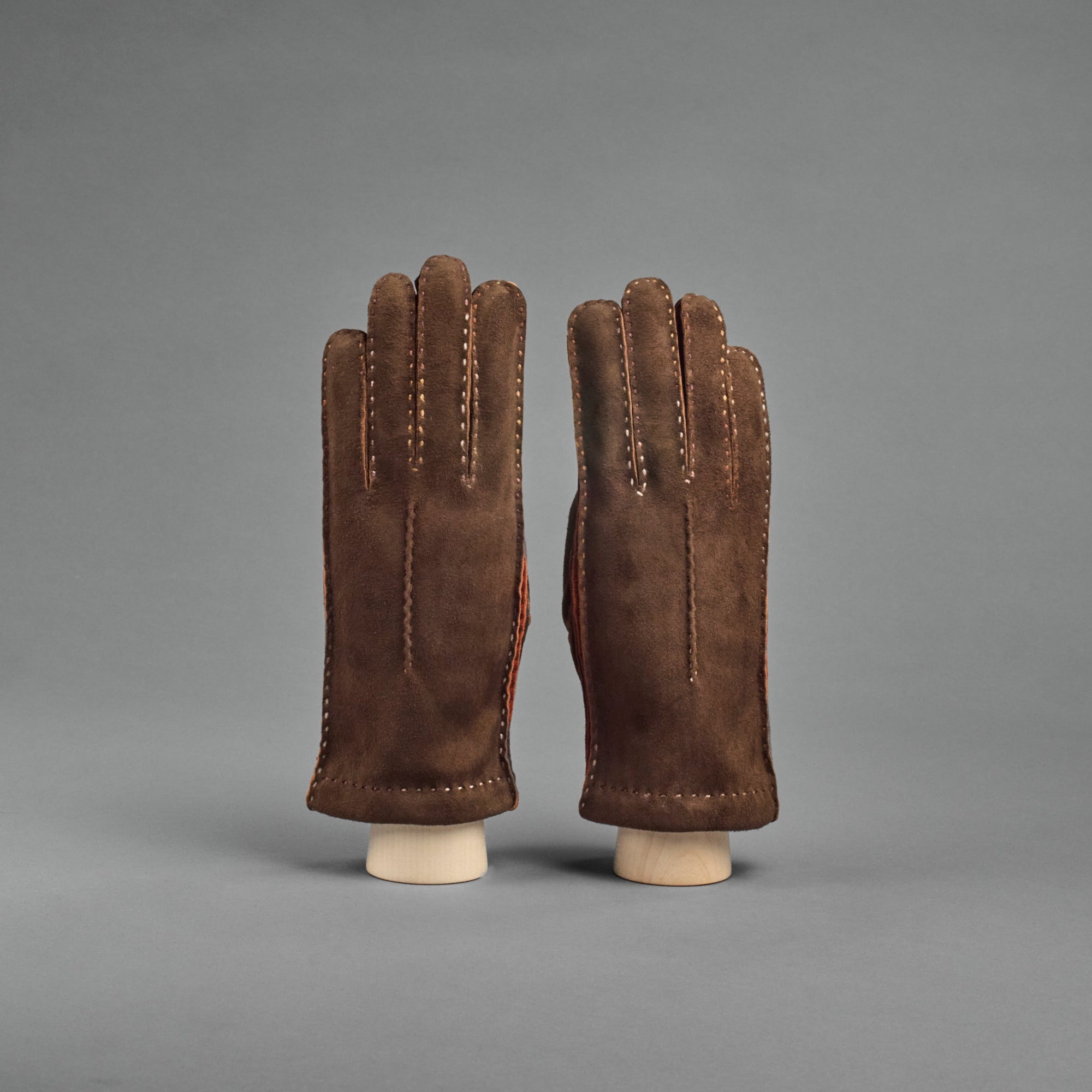 Damenhandschuhe aus braun/braunem Ziegenleder mit Kaschmirfutter
