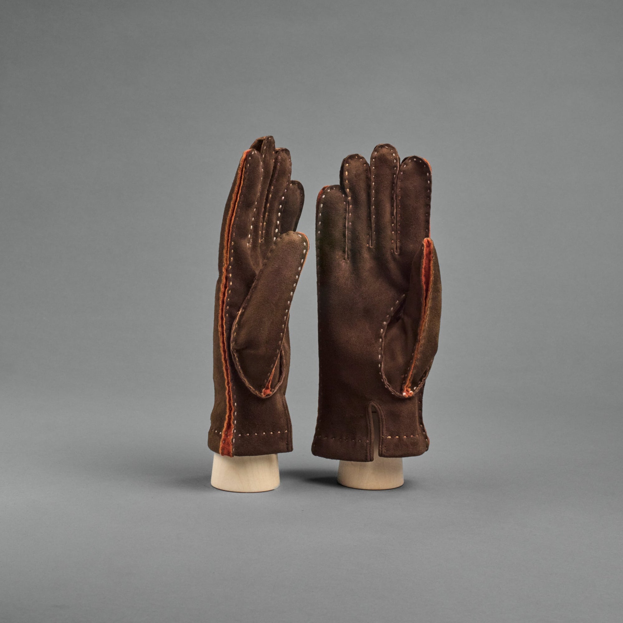 Damenhandschuhe aus braun/braunem Ziegenleder mit Kaschmirfutter