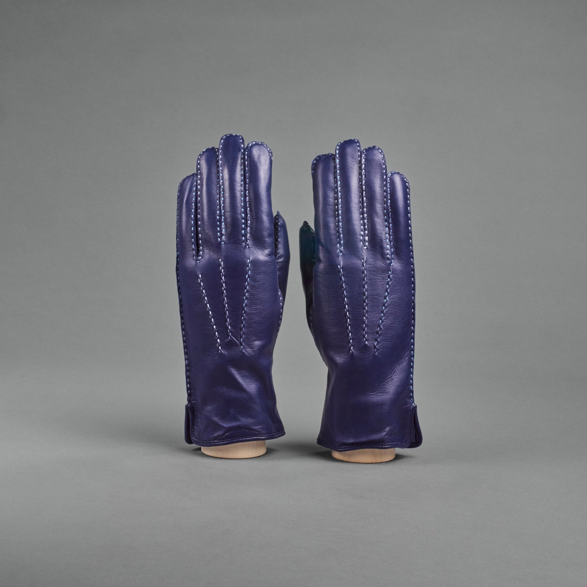Ladies Gloves from Royal Blue Hair Sheep Nappa lined with Cashmere