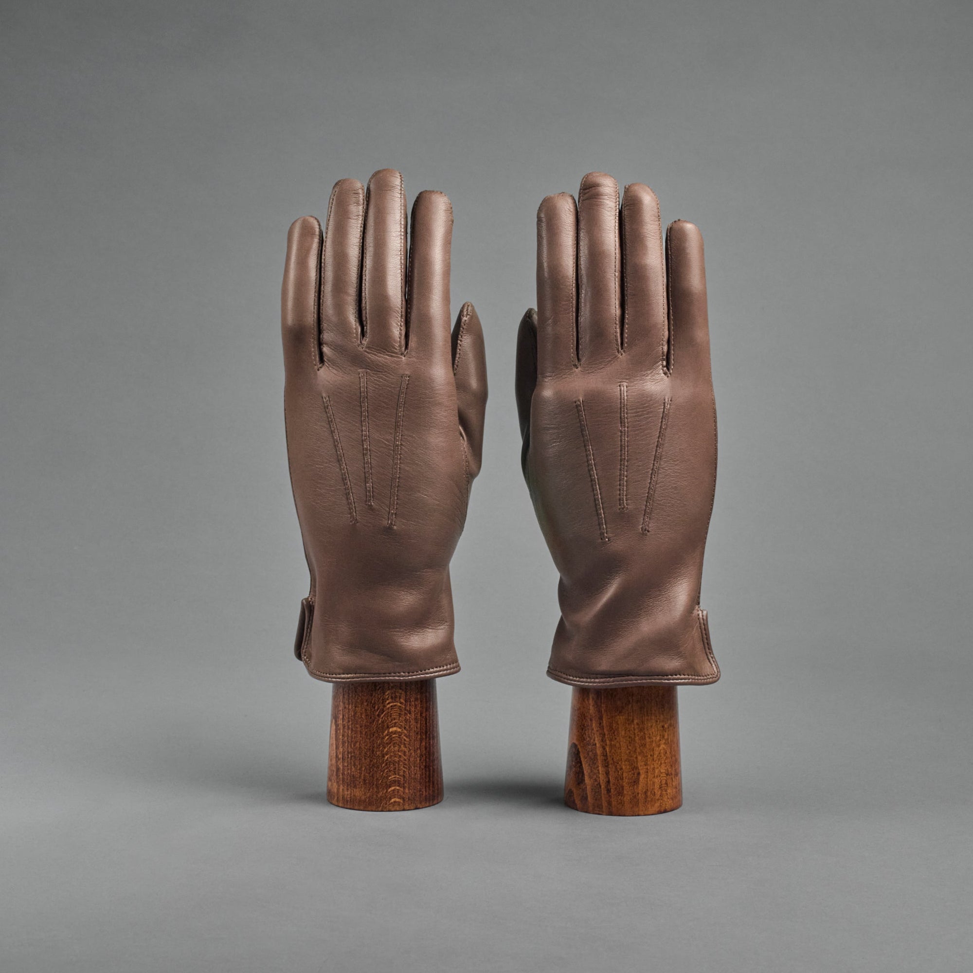 Ladies Gloves from Tortora Brown Hair Sheep Nappa lined with Cashmere