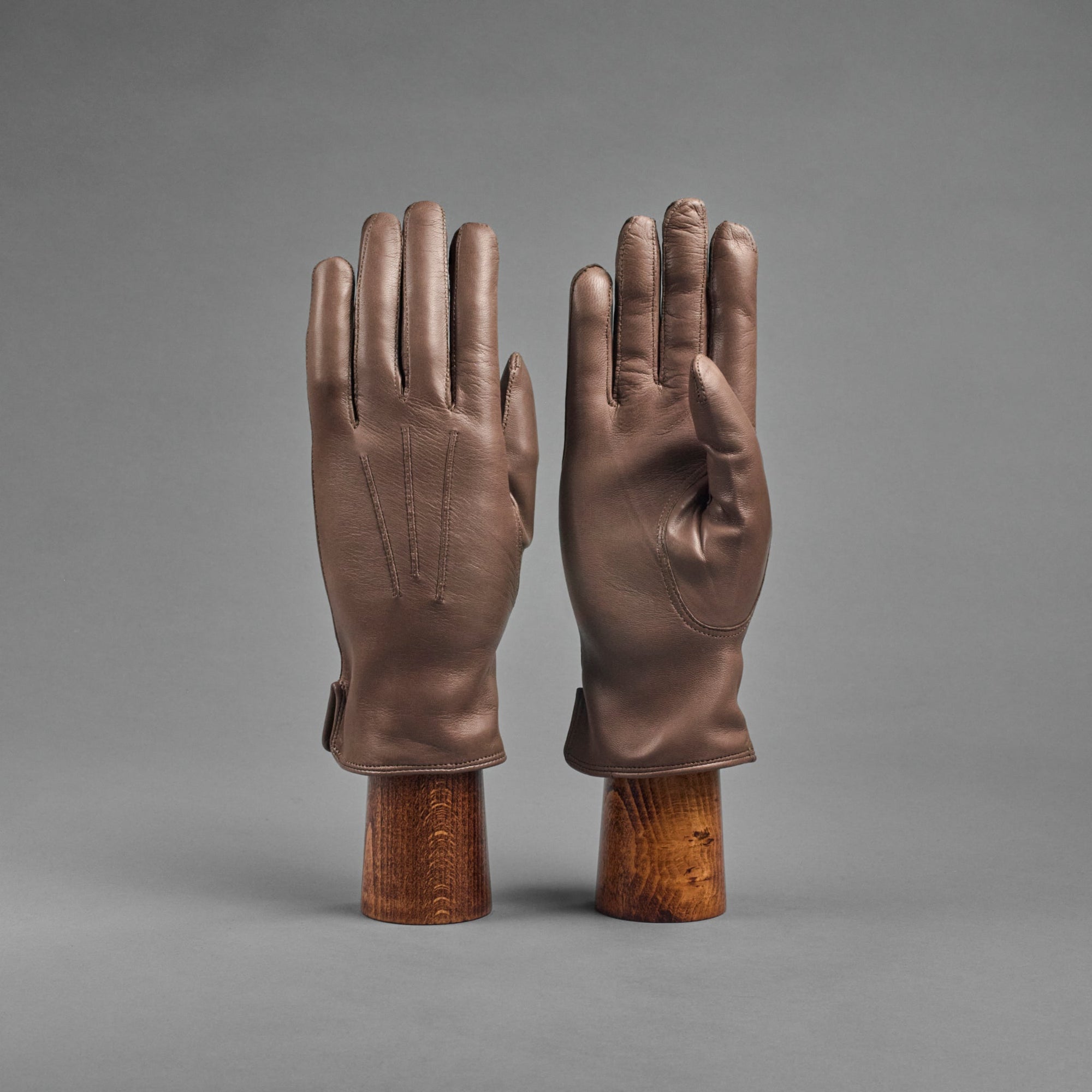 Ladies Gloves from Tortora Brown Hair Sheep Nappa lined with Cashmere