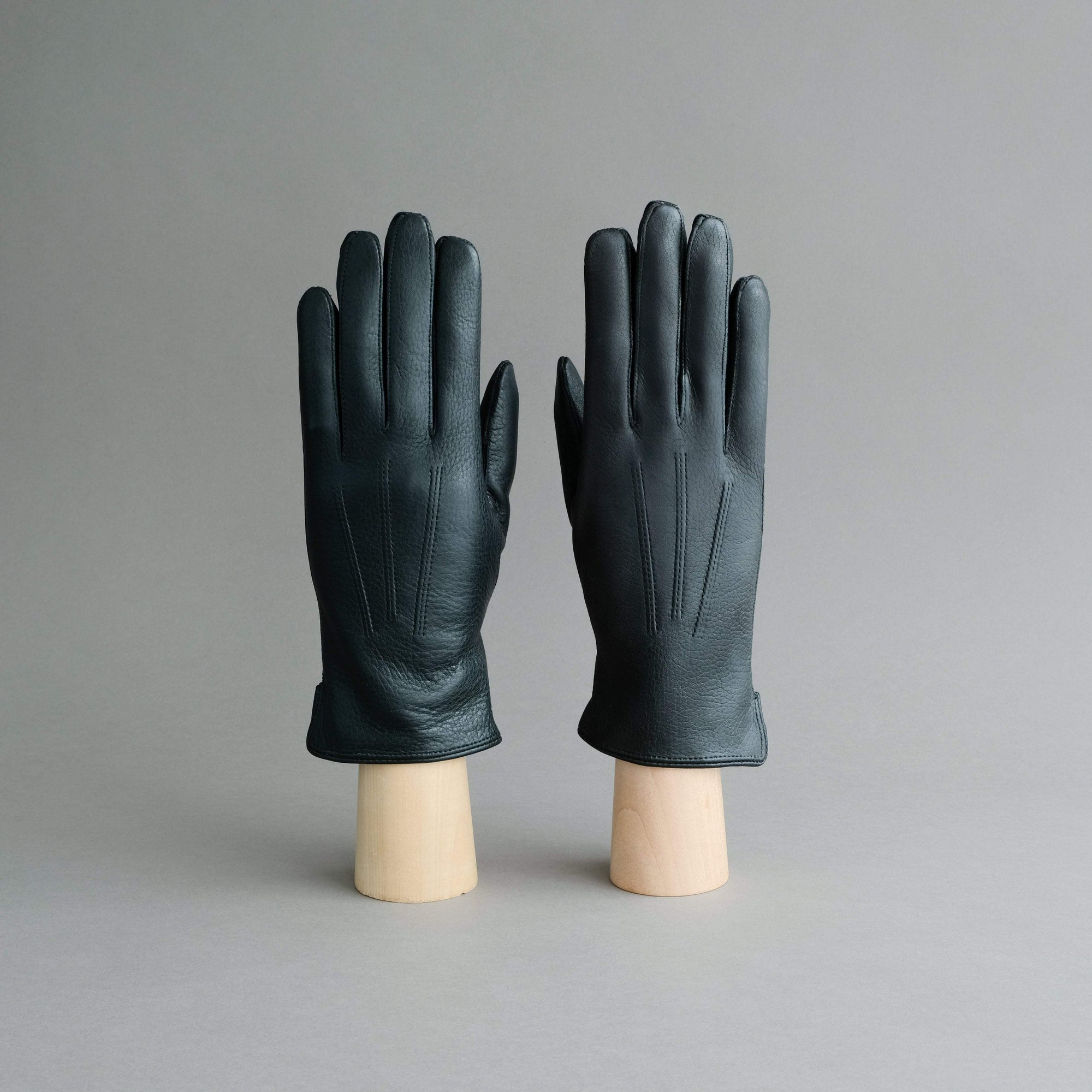 Gentlemen&#39;s Gloves from Black Deerskin Lined with Cashmere - TR Handschuhe Wien - Thomas Riemer Handmade Gloves