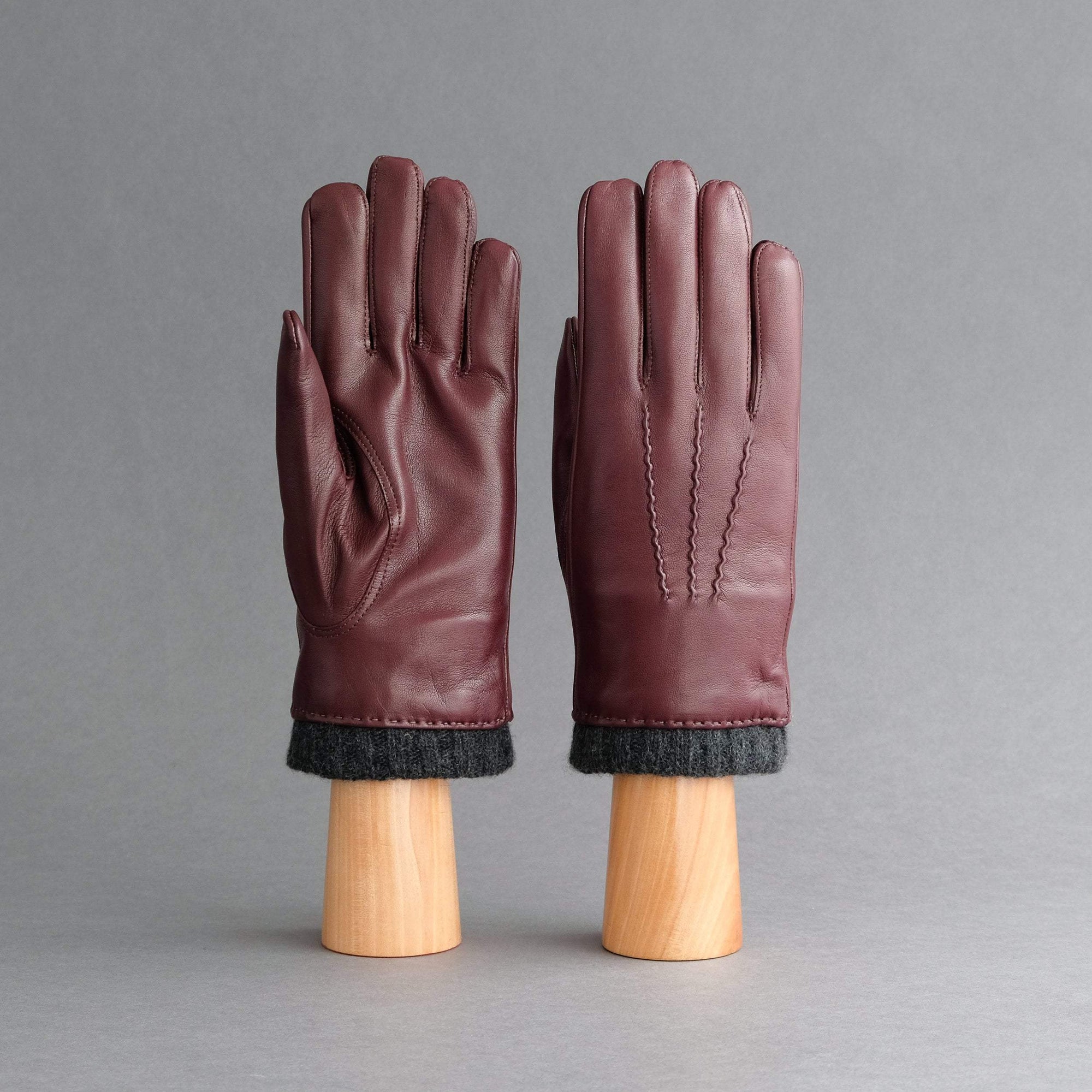 Gentlemen's Gloves from Bordeaux Hair Sheep Nappa Lined With Cashmere - TR Handschuhe Wien - Thomas Riemer Handmade Gloves