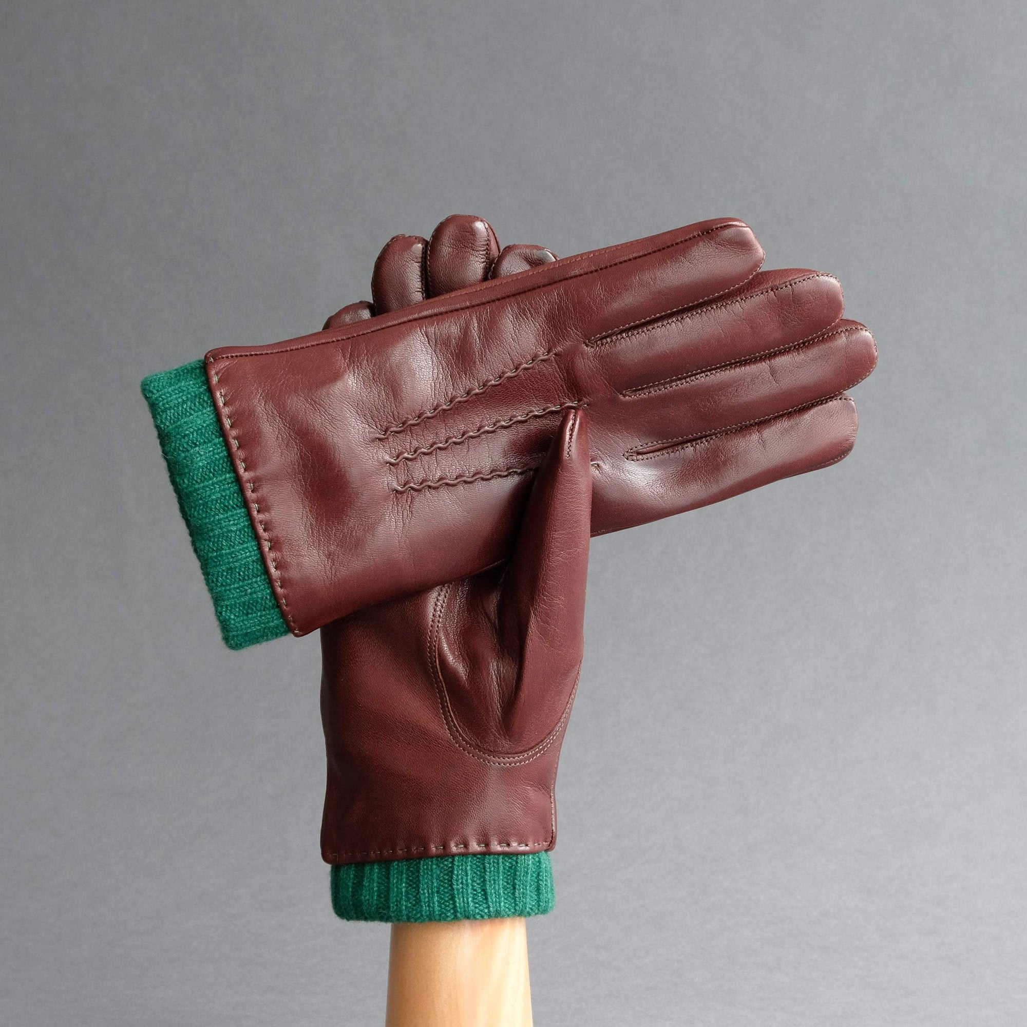 Gentlemen&#39;s Gloves from Brown/Tan Hair Sheep Nappa Lined With Cashmere - TR Handschuhe Wien - Thomas Riemer Handmade Gloves