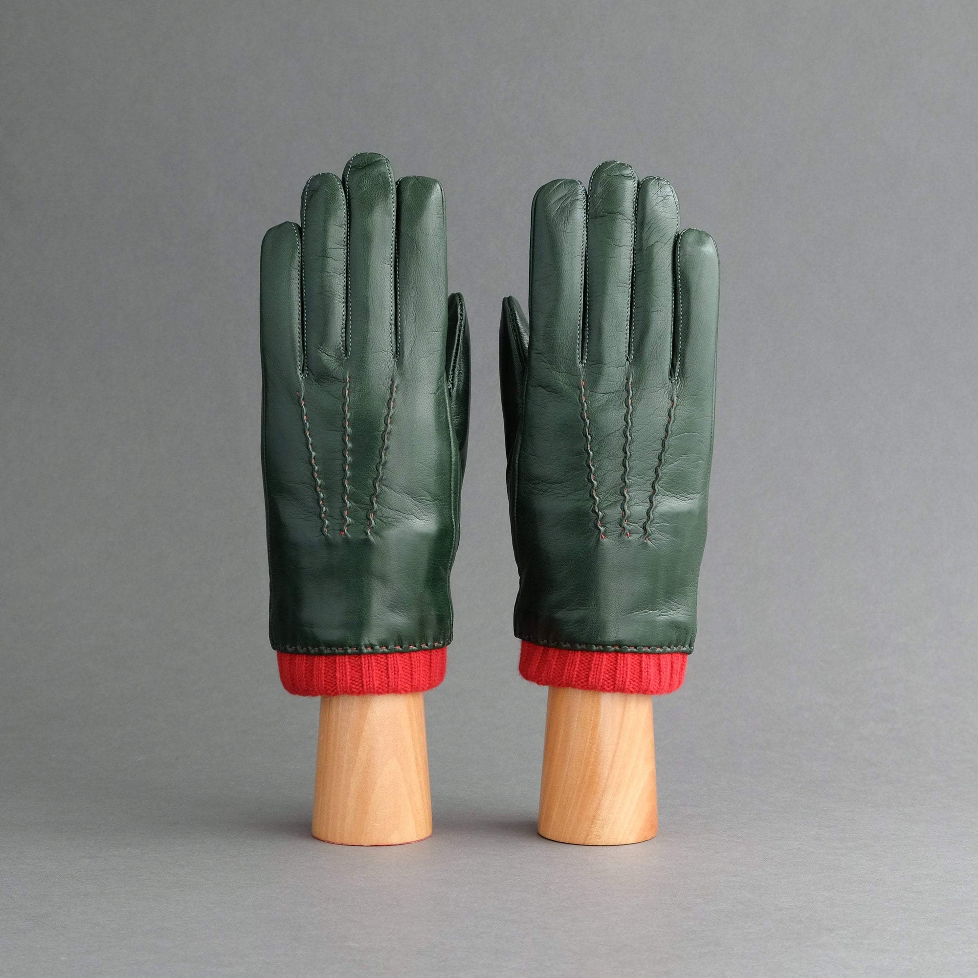 Gentlemen&#39;s Gloves from Green Loden Hair Sheep Nappa Lined With Cashmere - TR Handschuhe Wien - Thomas Riemer Handmade Gloves