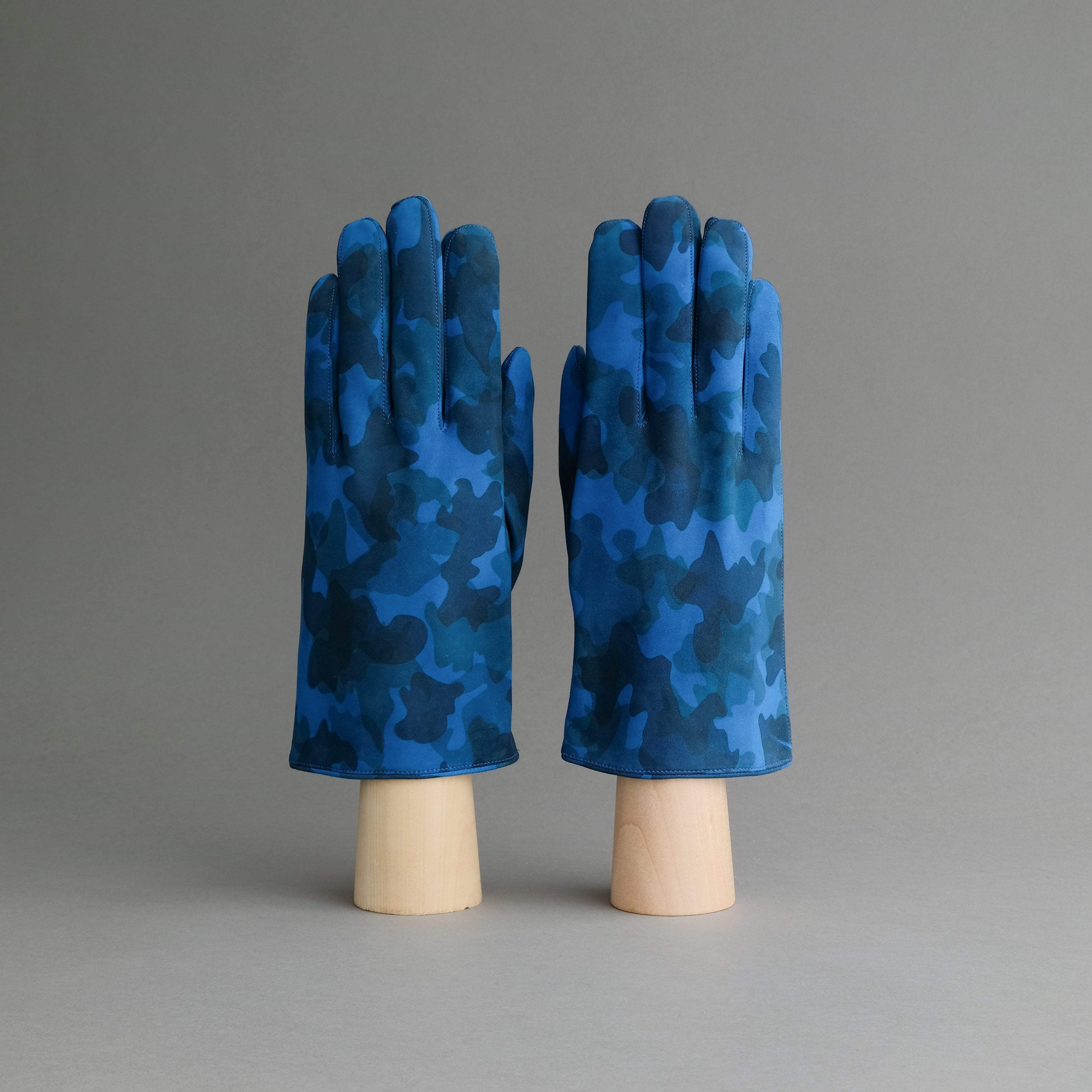 Gentlemen's Gloves from Military Blue Goatskin Lined with Cashmere - TR Handschuhe Wien - Thomas Riemer Handmade Gloves