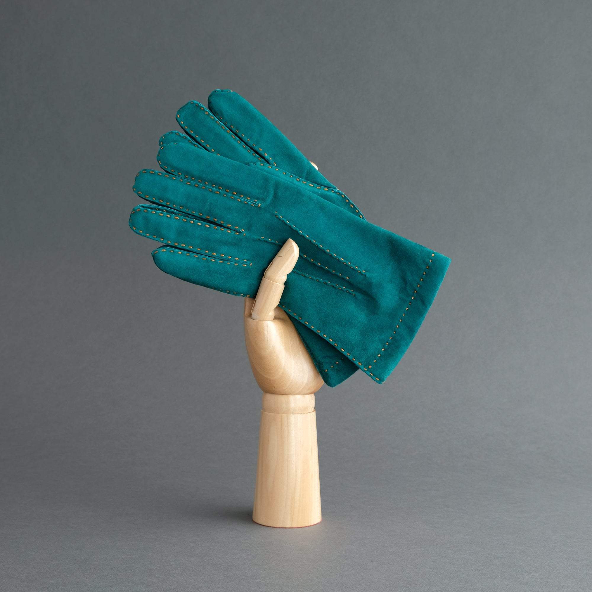 Gentlemen's Gloves from Petrol Reindeer Lined with Cashmere - TR Handschuhe Wien - Thomas Riemer Handmade Gloves