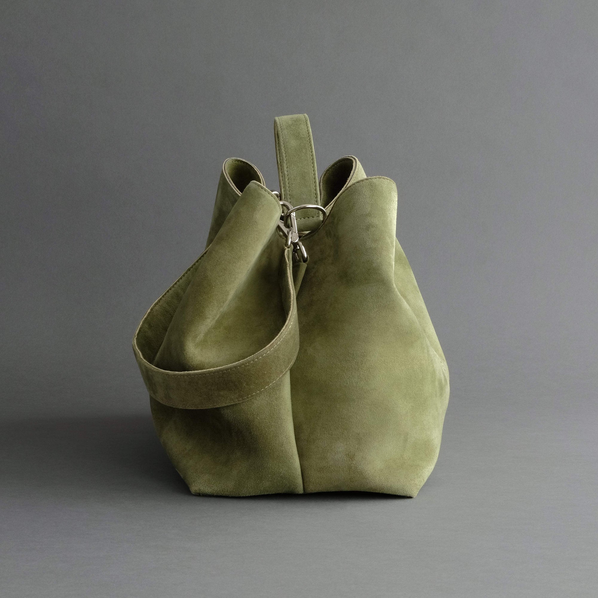 Ladies Bag From Green Goatskin Suede - TR Handschuhe Wien - Thomas Riemer Handmade Gloves