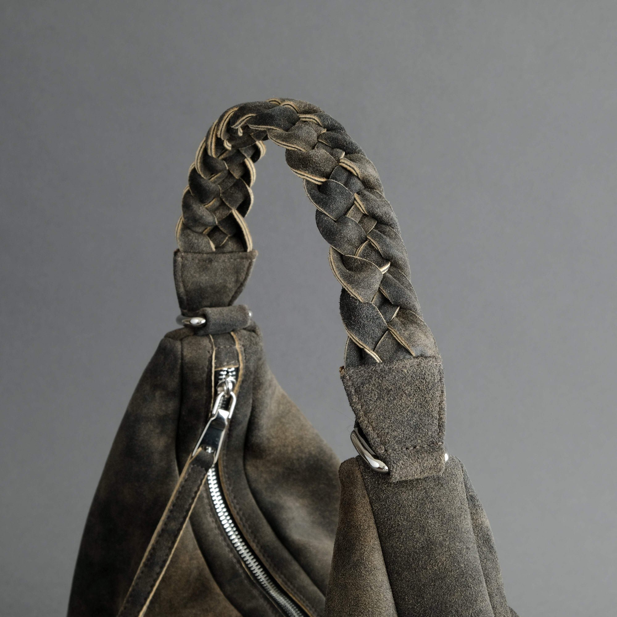 Ladies Moon Bag From Walnut Goatskin Suede - TR Handschuhe Wien - Thomas Riemer Handmade Gloves