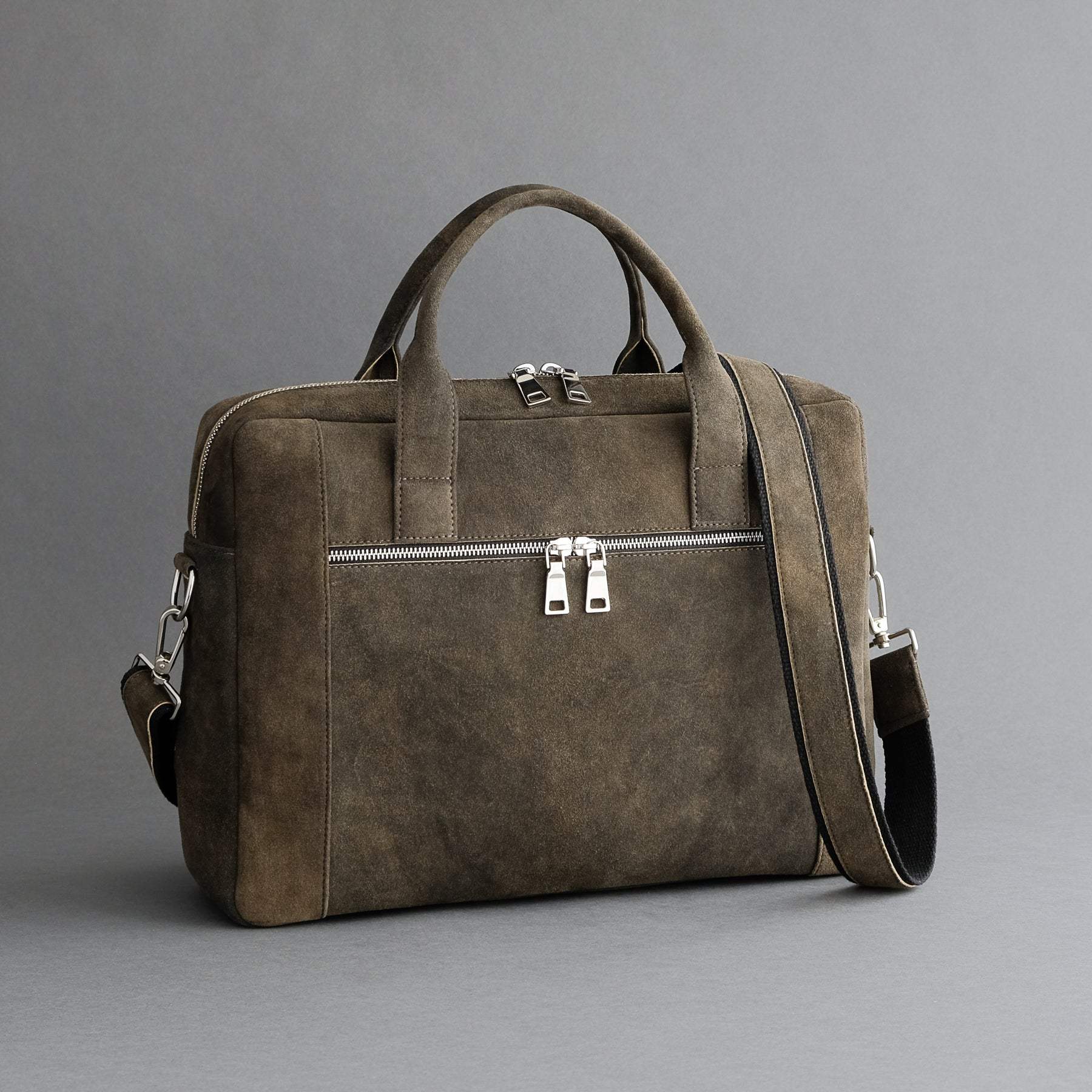 Laptop Carrying Bag Made From Walnut Goatskin Suede - TR Handschuhe Wien - Thomas Riemer Handmade Gloves