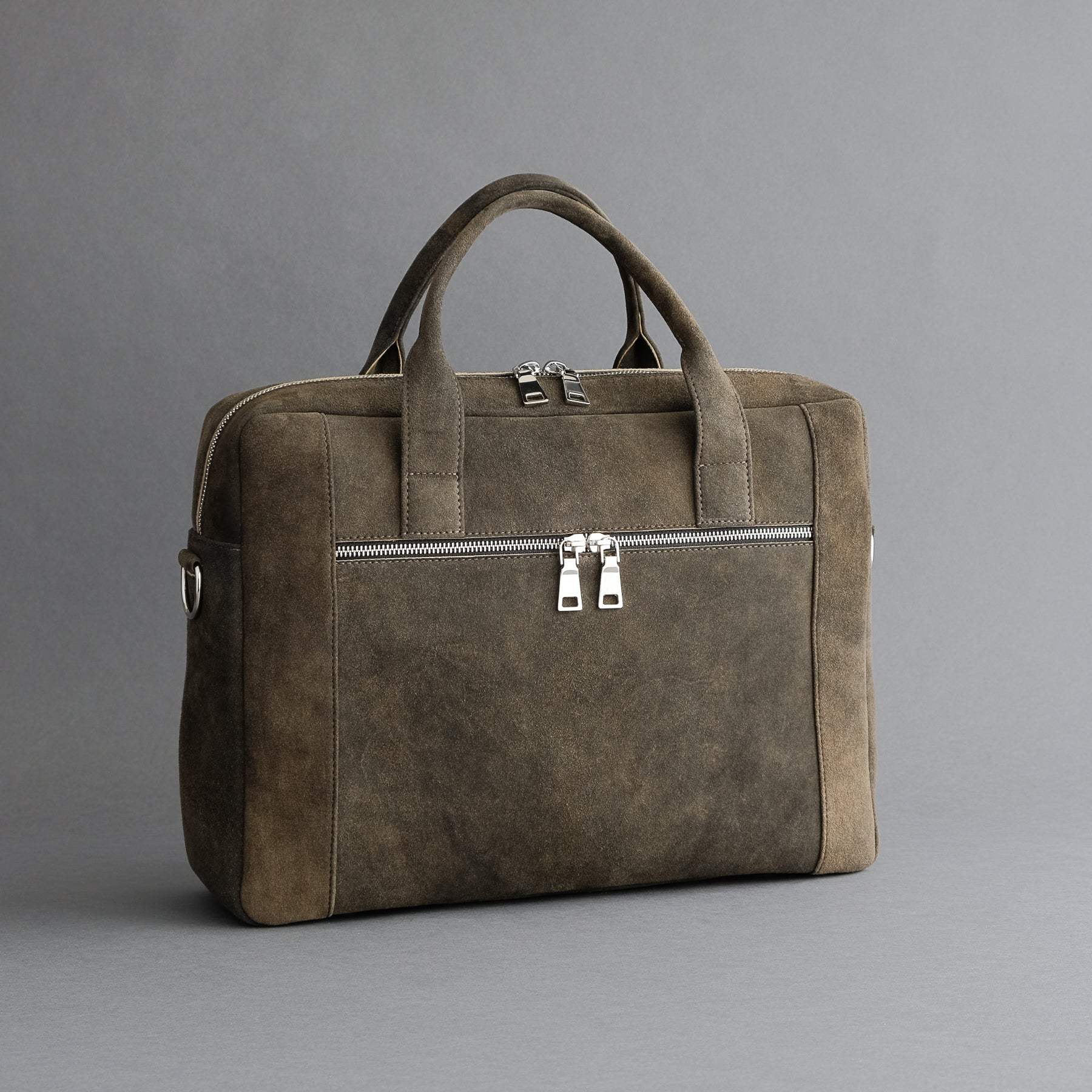 Laptop Carrying Bag Made From Walnut Goatskin Suede - TR Handschuhe Wien - Thomas Riemer Handmade Gloves