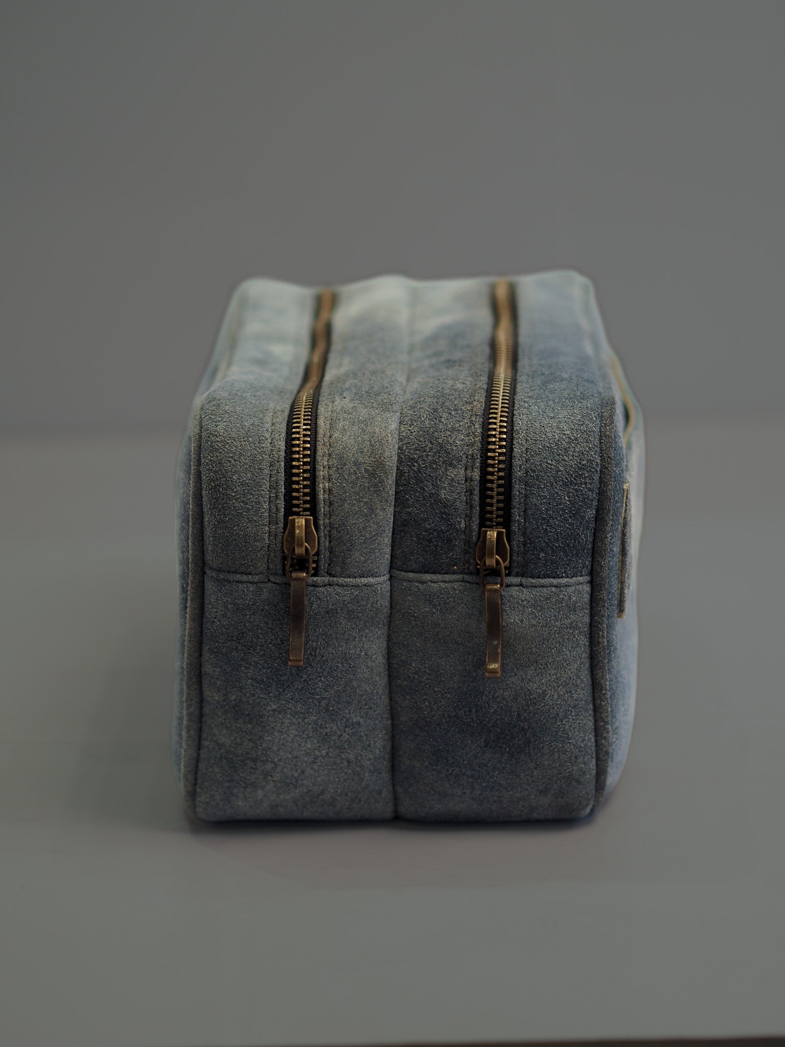Goatskin toiletry bag with two compartments