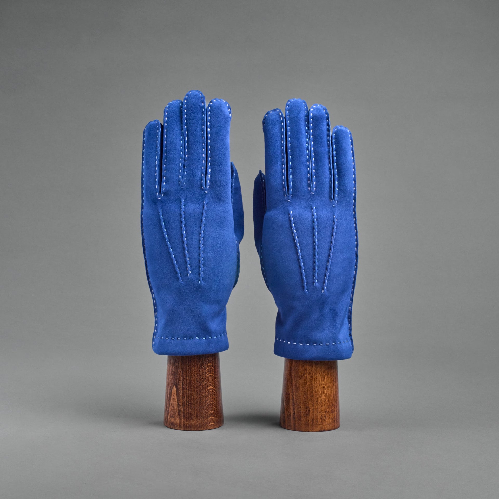 Damenhandschuhe aus Electric Blue Rentierleder gefüttert mit Kaschmir