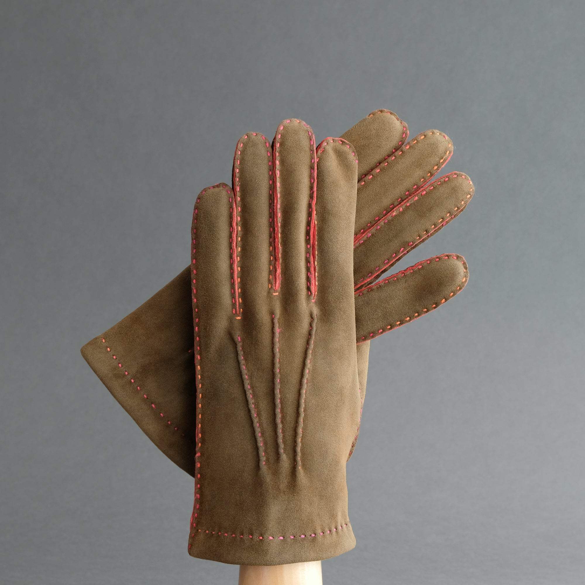 Gentlemen&#39;s Gloves from Brown Goatskin Lined with Cashmere - TR Handschuhe Wien - Thomas Riemer Handmade Gloves