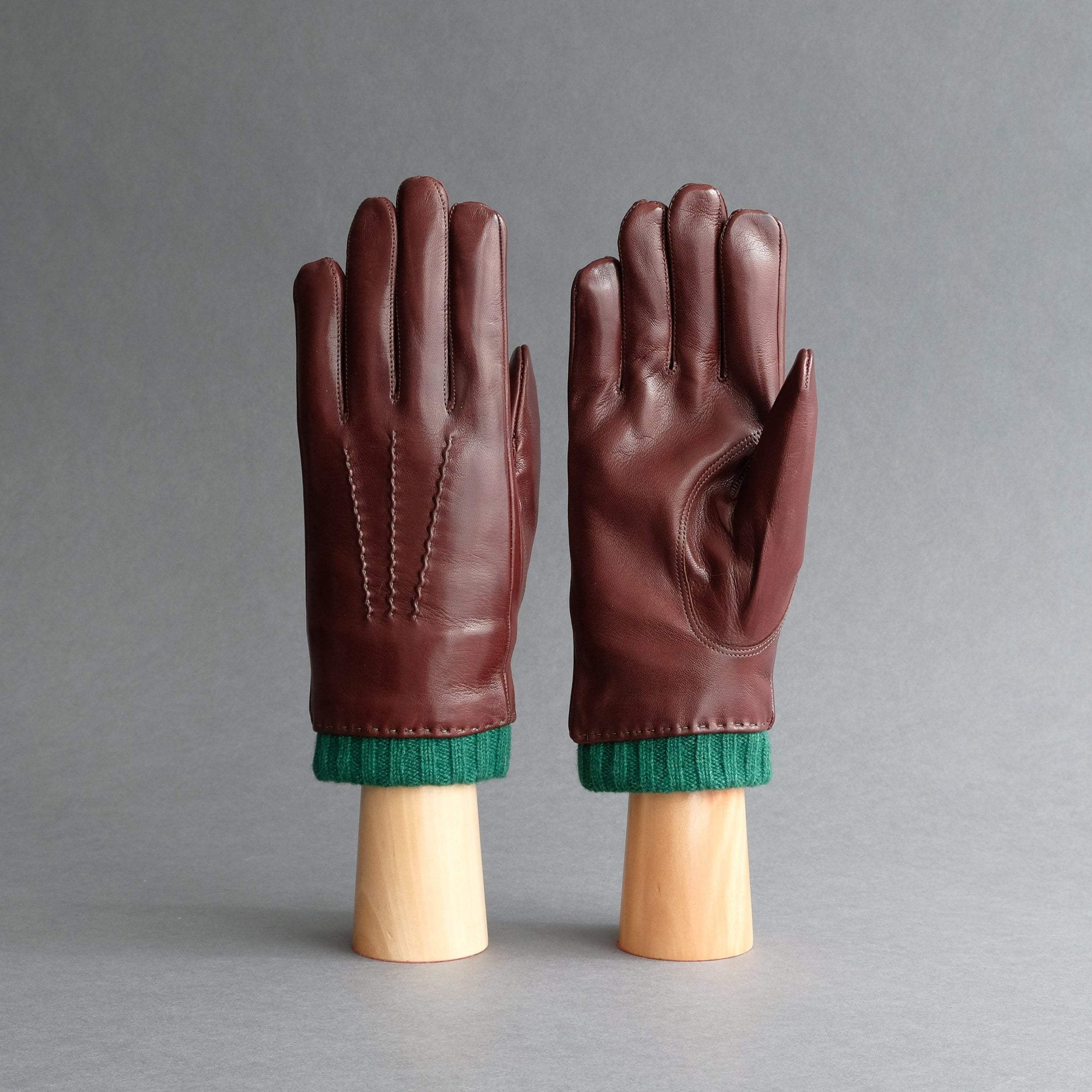 Gentlemen&#39;s Gloves from Brown/Tan Hair Sheep Nappa Lined With Cashmere - TR Handschuhe Wien - Thomas Riemer Handmade Gloves