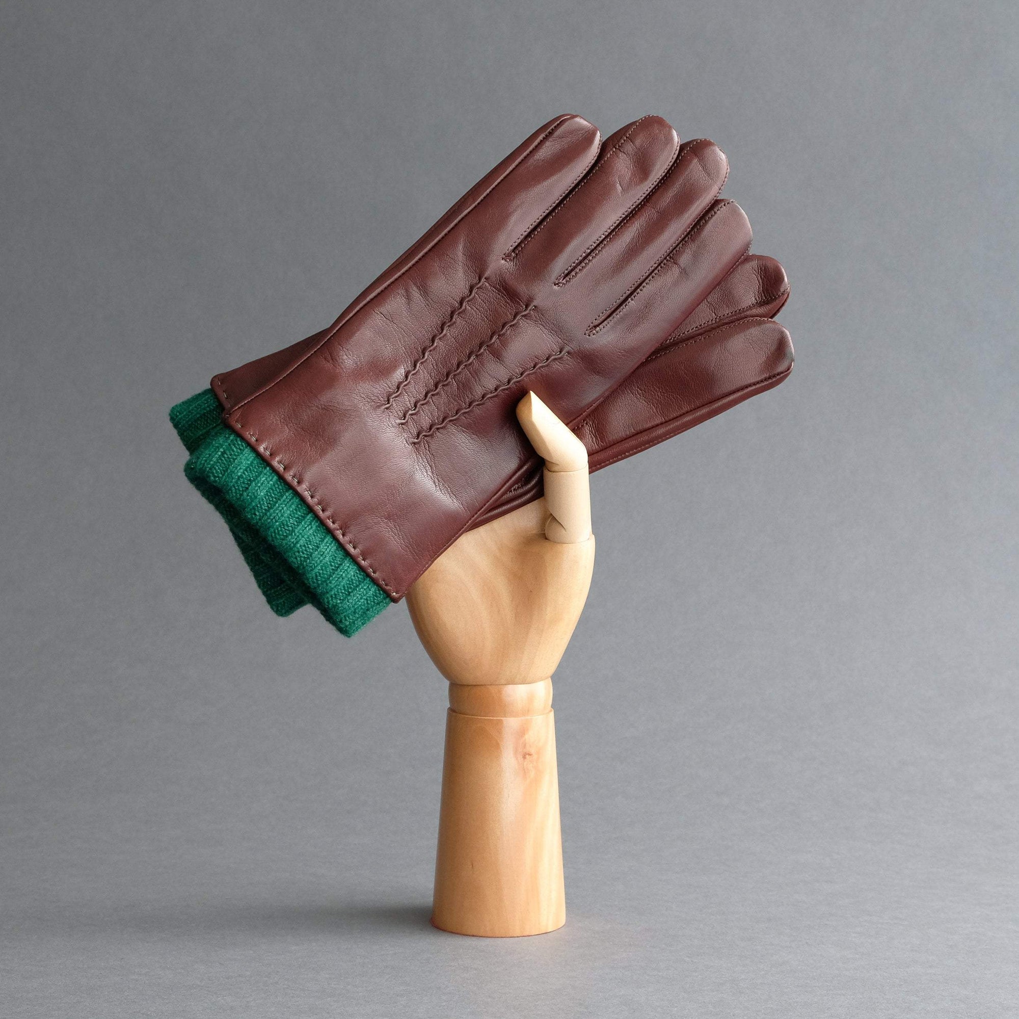 Gentlemen&#39;s Gloves from Brown/Tan Hair Sheep Nappa Lined With Cashmere - TR Handschuhe Wien - Thomas Riemer Handmade Gloves