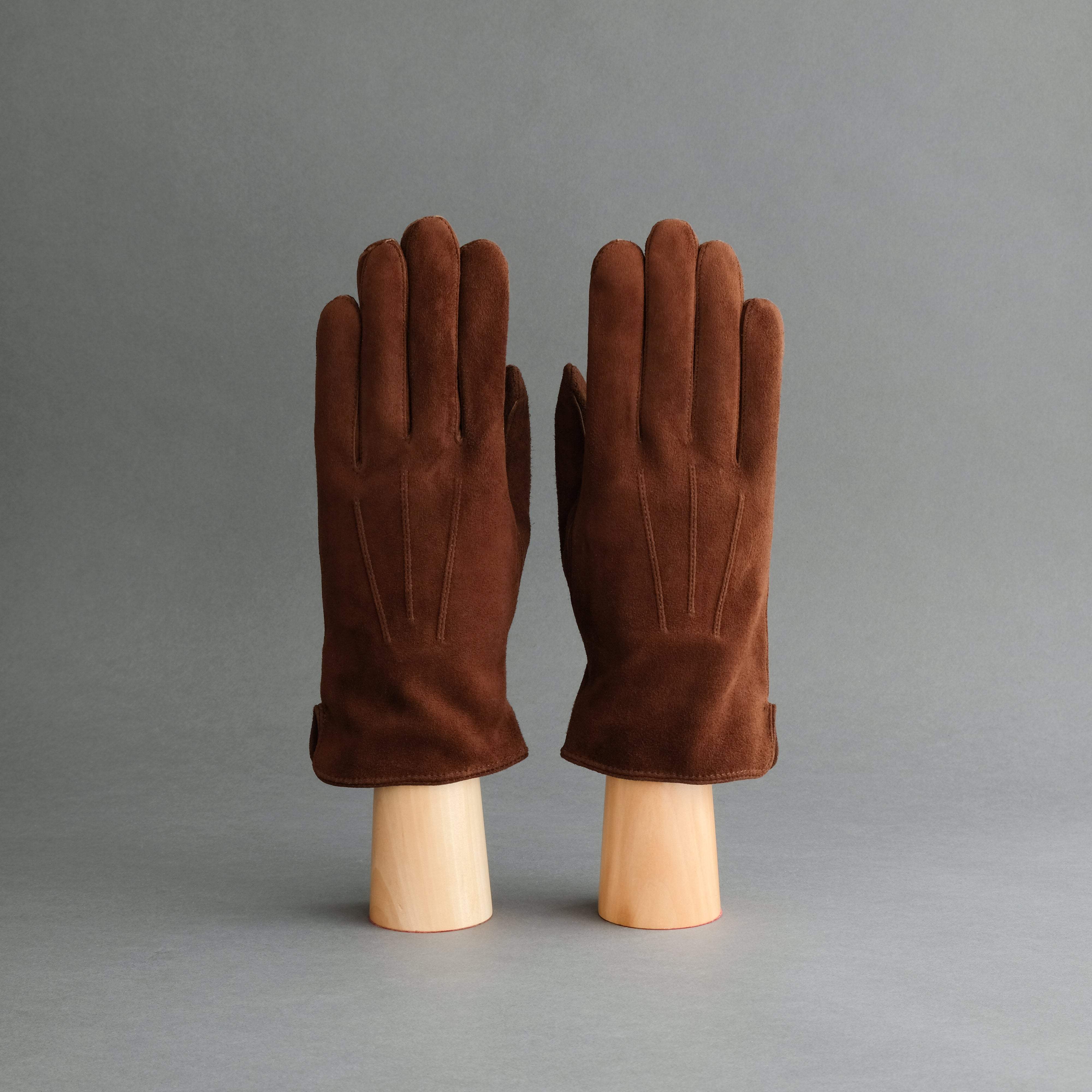 Gentlemen&#39;s Gloves from Chocolate Brown Goatskin Lined with Cashmere - TR Handschuhe Wien - Thomas Riemer Handmade Gloves