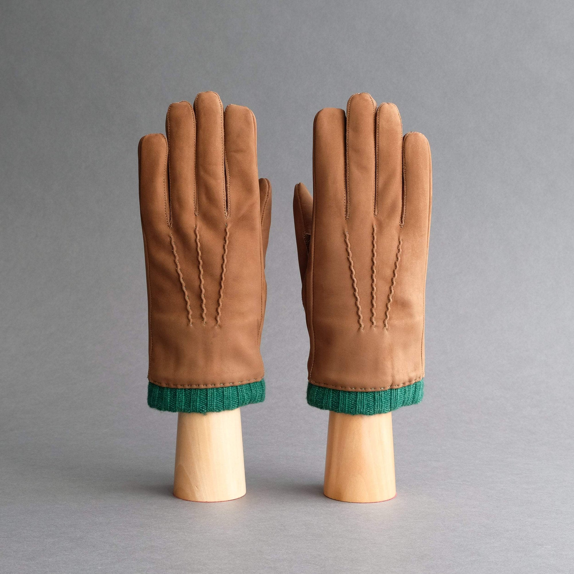 Gentlemen's Gloves from Tan Goatskin Nubuck with Cashmere Lining - TR Handschuhe Wien - Thomas Riemer Handmade Gloves
