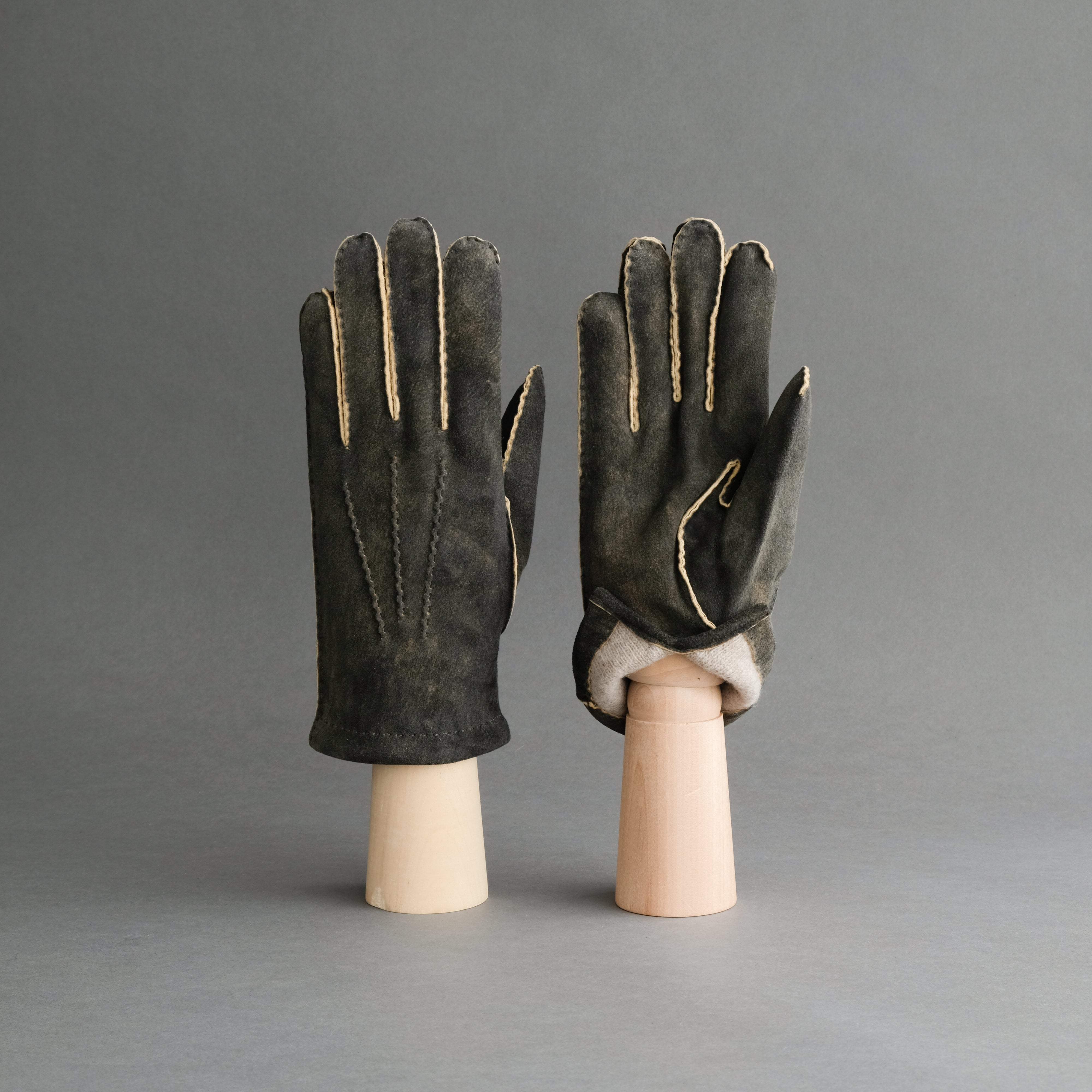 Gentlemen&#39;s Gloves from Walnut Goatskin Lined with Cashmere - TR Handschuhe Wien - Thomas Riemer Handmade Gloves
