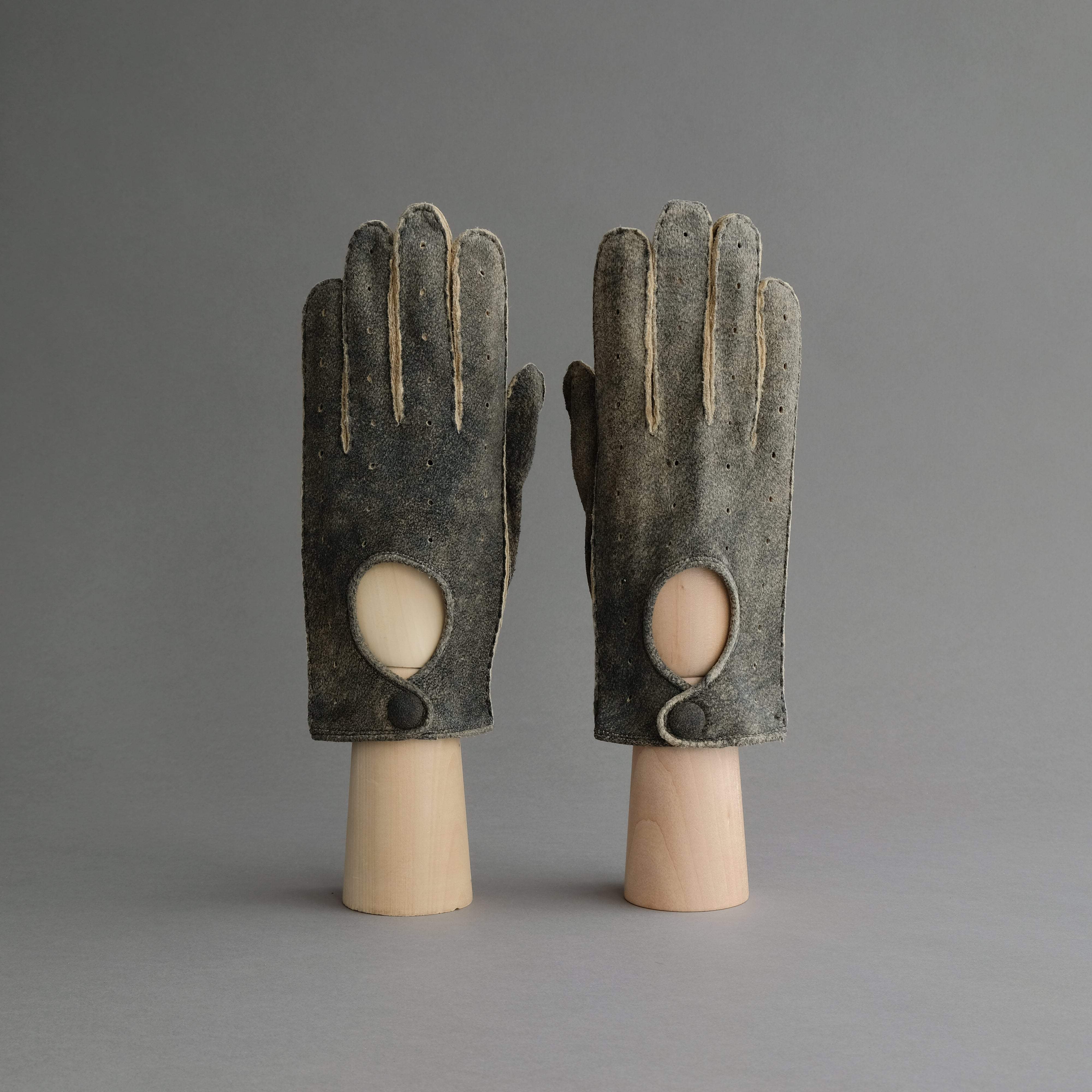 Gentlemen&#39;s Unlined Driving Gloves from Walnut Goatskin - TR Handschuhe Wien - Thomas Riemer Handmade Gloves