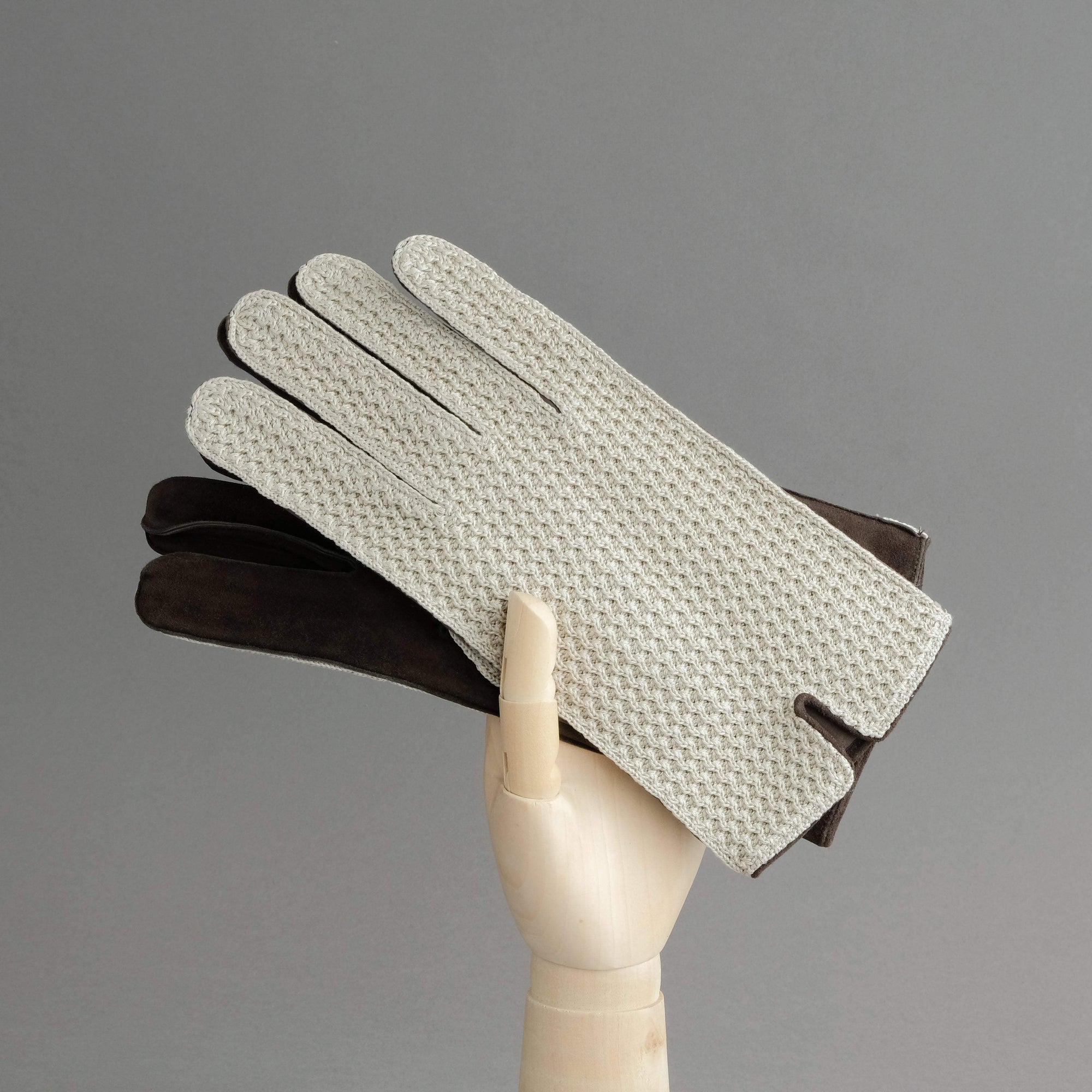 Gentlemen&#39;s Unlined Gloves from Goatskin and Cotton Crochet - TR Handschuhe Wien - Thomas Riemer Handmade Gloves