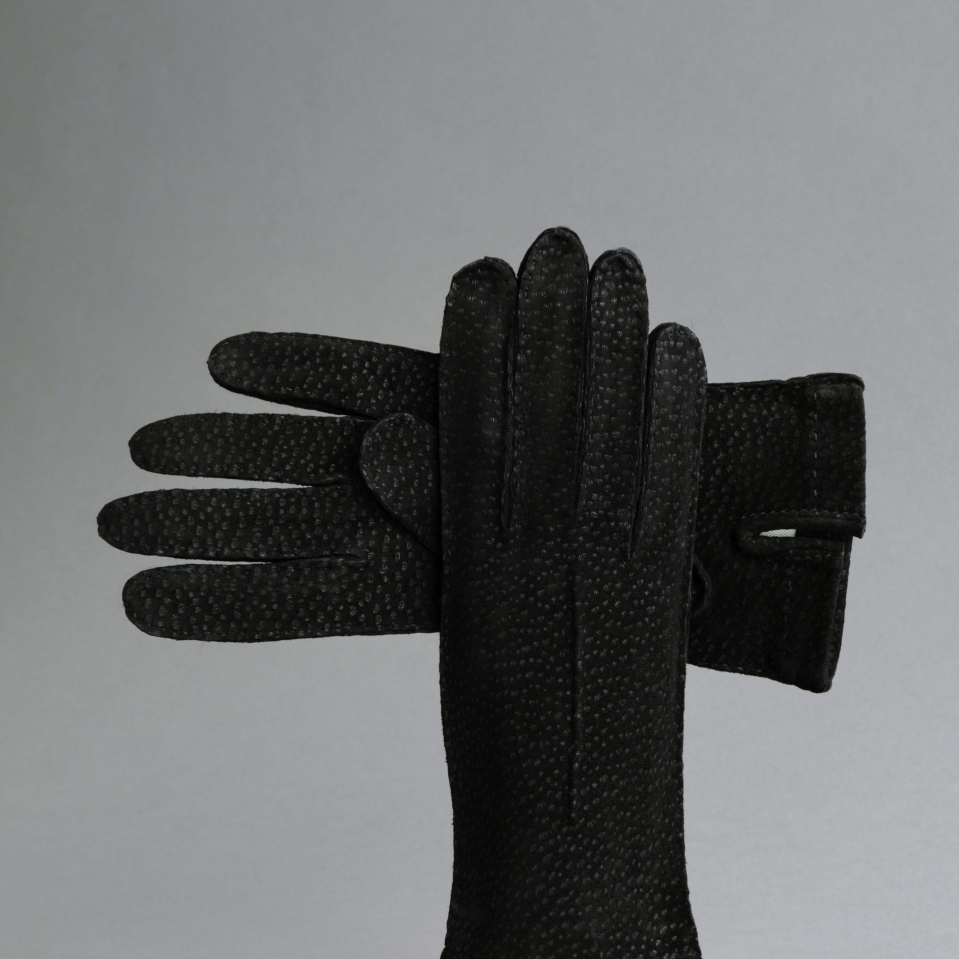 Ladies Dress Gloves from Black Carpincho Leather - TR Handschuhe Wien - Thomas Riemer Handmade Gloves