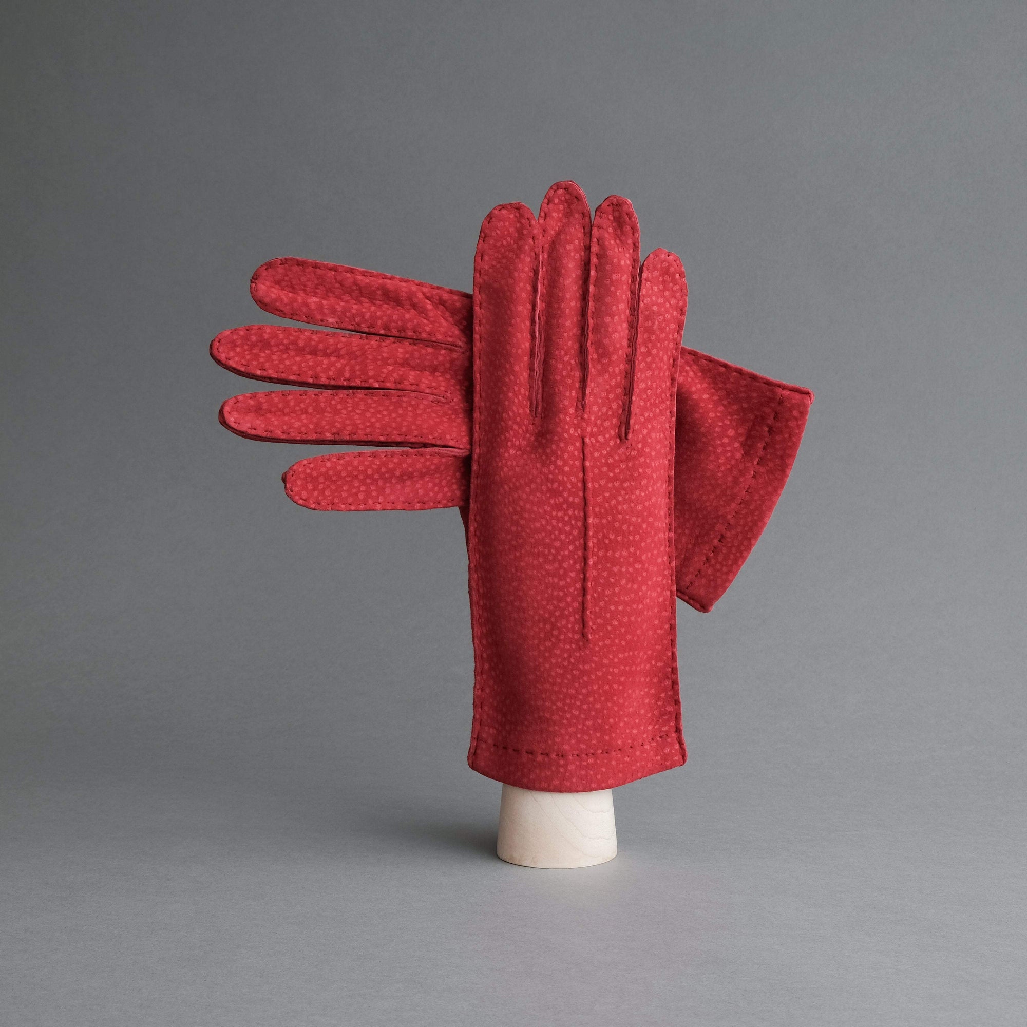 Ladies Dress Gloves from Red Carpincho Leather - TR Handschuhe Wien - Thomas Riemer Handmade Gloves