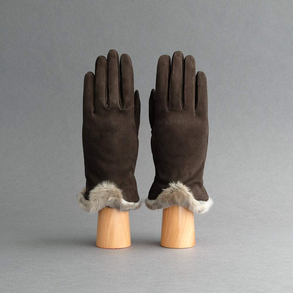 Ladies Gloves from Dark Brown Goatskin with Orylag Cuffs - TR Handschuhe Wien - Thomas Riemer Handmade Gloves
