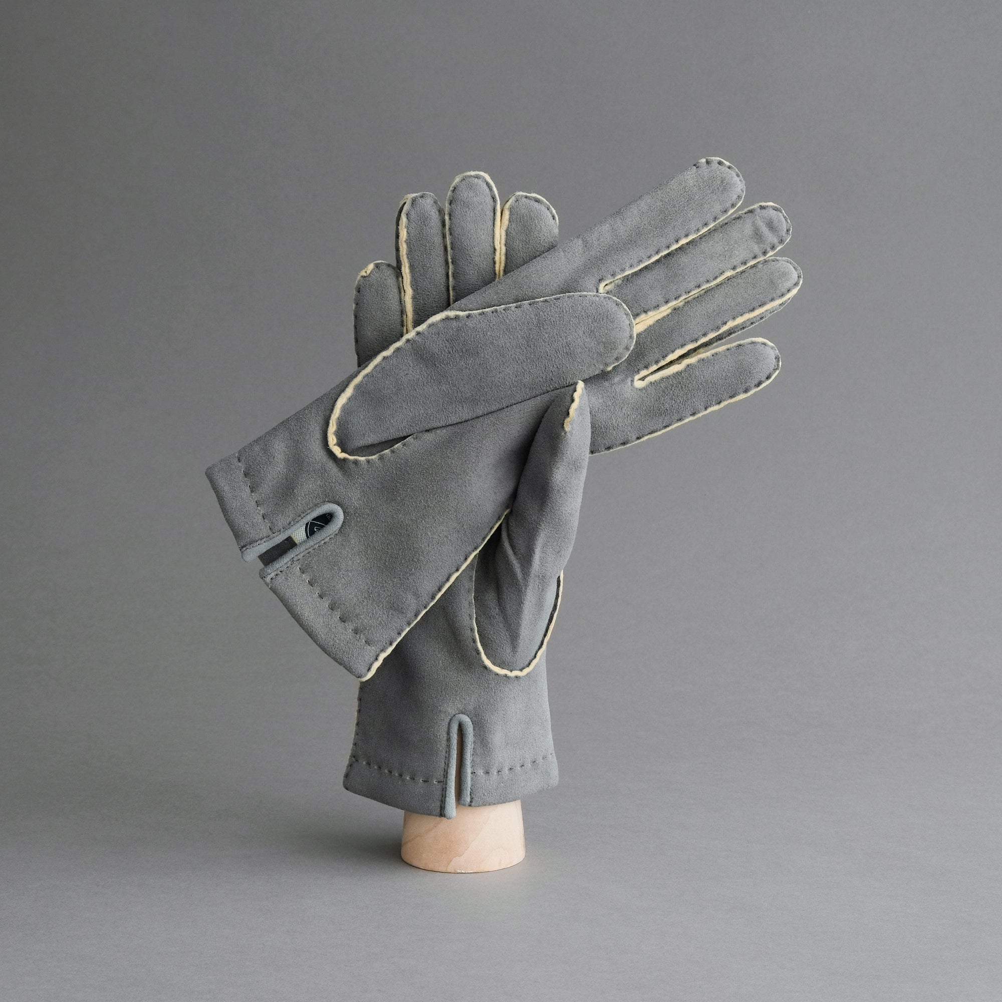 Ladies Gloves from Grey Doeskin with Cashmere Lining - TR Handschuhe Wien - Thomas Riemer Handmade Gloves