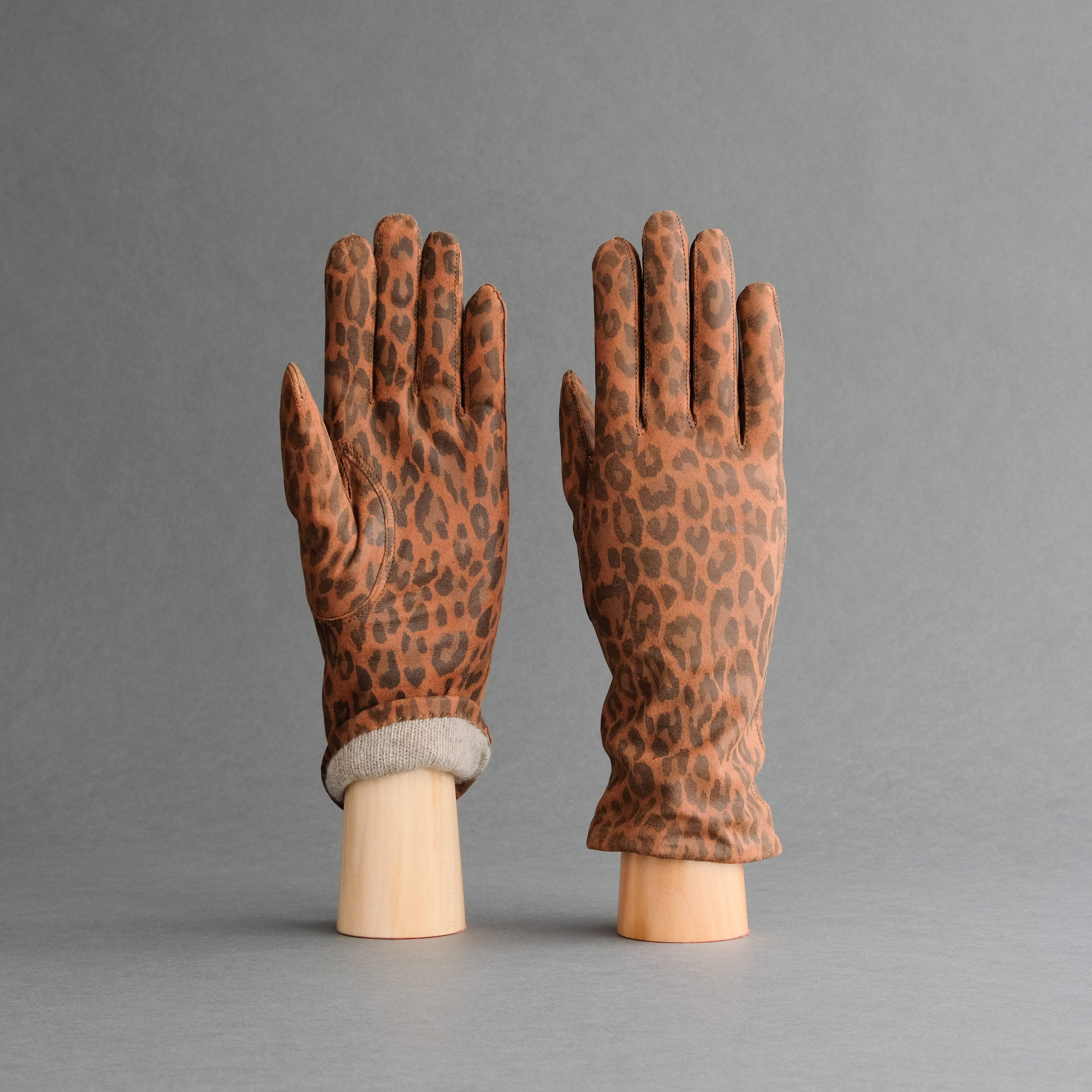 Ladies Gloves from Hair Sheep Nappa In Leopard Print - TR Handschuhe Wien - Thomas Riemer Handmade Gloves