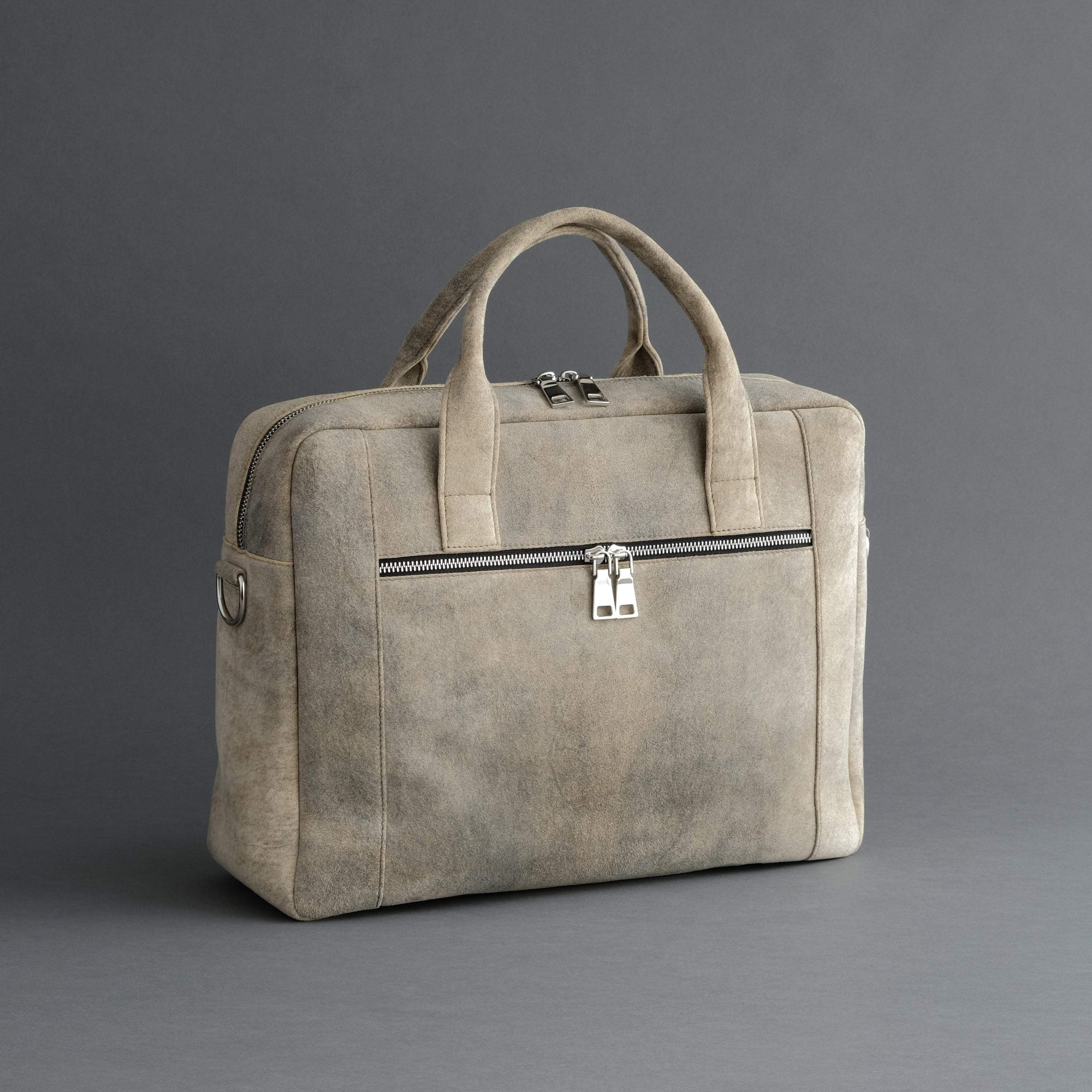 Laptop Carrying Bag Made From Desert Sand Goatskin Suede - TR Handschuhe Wien - Thomas Riemer Handmade Gloves