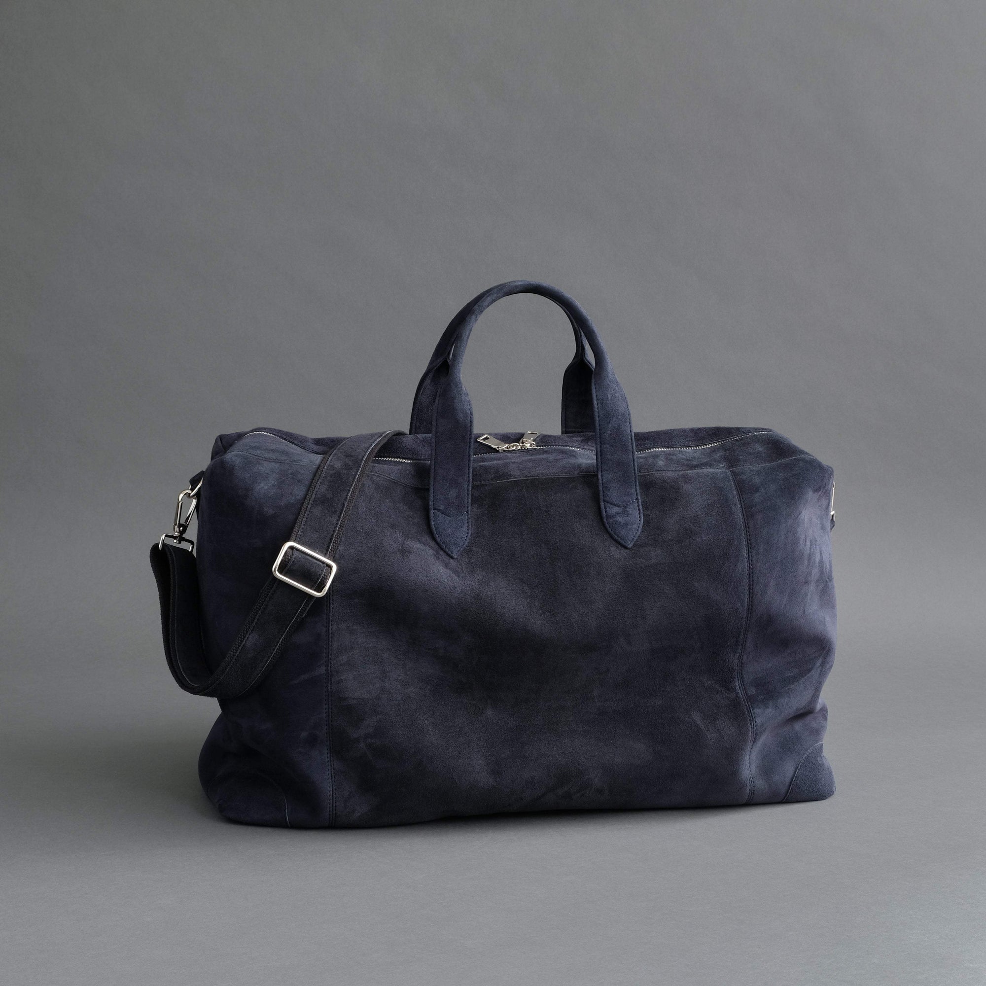 Large Weekender From Dark Blue Goatskin Suede - TR Handschuhe Wien - Thomas Riemer Handmade Gloves